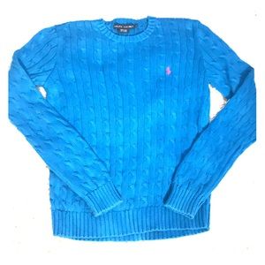 Ralph Lauren Royal Blue Cable Knit Crew Neck L